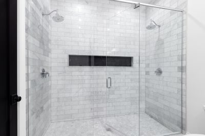 Contemporary Shower with Large Tiles